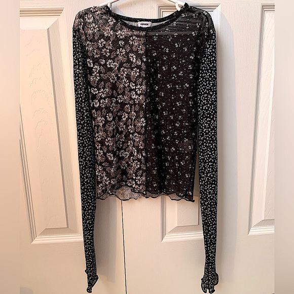 GARAGE Patterned Mesh Long sleeve | Women’s Size S/P - Picture 3 of 6